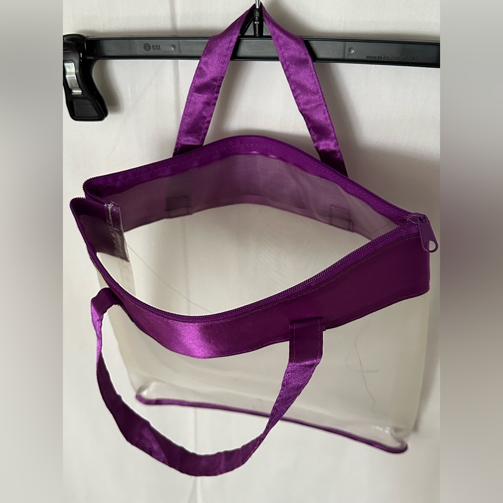 Unbranded Purple Clear Cosmetic Makeup Bag Tote Purse